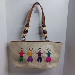 Handcrafted Woven Straw Raphia Women's BOHO Shoulder Bag